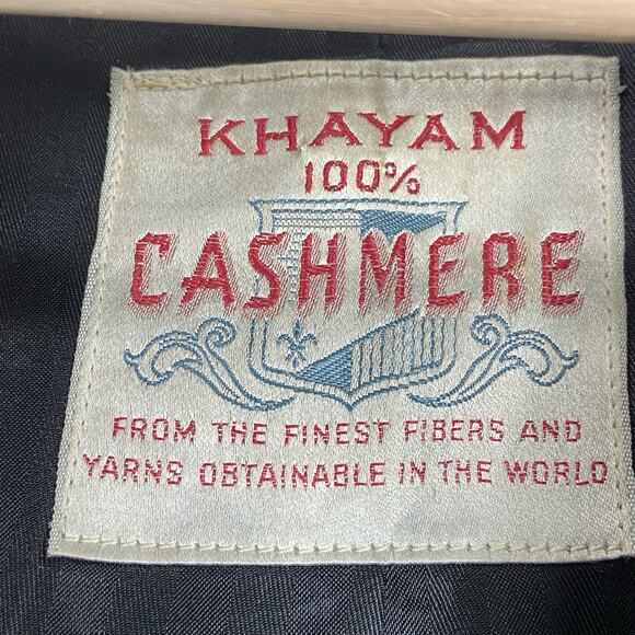 Vintage Khayam Men's 100% Cashmere 3 Front Button Trench Coat Size 50 - Picture 3 of 11